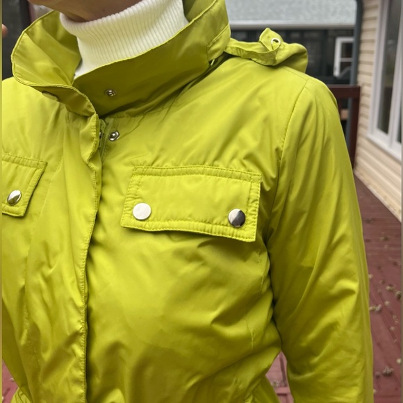 Alfani beautiful lime lightweight, lined jacket, waist drawlive, zipper,hood S/P - Picture 3 of 13